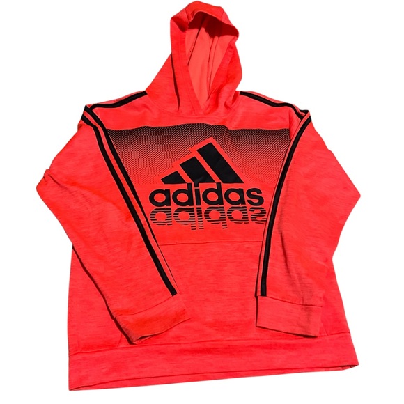 Adidas Vibrant Red Hoodie with Black Accents size L /14/16 - Picture 5 of 9